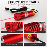 Localisateur laser industriel ZhonNa 638nm 700mW pour la découpe du bois, de la pierre et de l'aluminium, avec points, lignes et croix, coque en aluminium, longue durée de vie