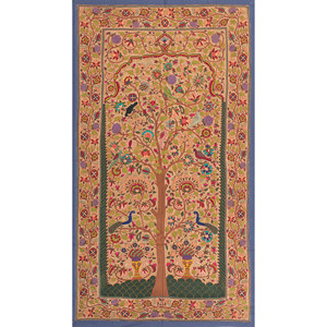 Tapiz de Pared de Tela de Algodón Verde con Arte Pichwai, Estilo Bohemio, Ecológico, para Decoración del Hogar, Nórdico, para Exteriores, con Cuerda y Metal - Product Image 1