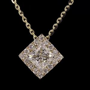 1.33 Ct Princesse Cut Lab Grown Diamond Collier 14K Or Jaune Pendentif Léger Élégant Tous Les Jours Fine Jewelry - Product Image 6