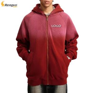 Nueva Sudadera con Capucha para Hombre, Estilo Vintage Lavado, Corte Regular, con Cierre, Color Personalizado, Estilo Casual Urbano, para Invierno - Product Image 3