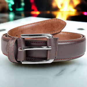 Cinturones de ante de lujo para hombre, correas con logotipo personalizado, cinturón con hebilla de Pin, cinturón de cuero con hebilla de Pin de moda informal para Unisex - Product Image 1