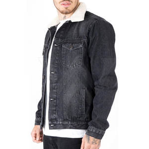 Veste en jean de haute qualité veste en jean décontracté de couleur unie bouton couvert veste d'hiver pour hommes - Product Image 5