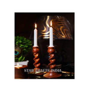 Bougeoir en bois de nouvelle conception pour la fête d'anniversaire de Noël Table à manger faite à la main Bougeoir en bois de l'Inde Fabricant SCI - Product Image 3