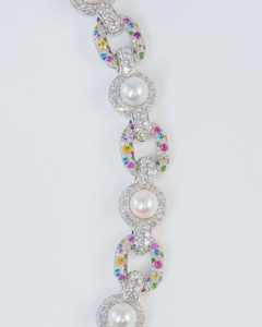 Colgante de Hip Hop con Nombre Personalizado, Plata 925, Perla, Cadena Cubana, Letra con Moissanita, Chapado en Oro Rosa, Certificado GRA, para Mujer - Product Image 6