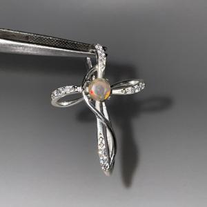 จี้เพชรโอปอลเอธิโอเปียนเงินแท้925ทำด้วยมือสำหรับผู้หญิงโอปอลไฟหลายรูปแบบรูปแบบรูปแบบตัวเลขวินเทจของเด็ก - Product Image 3