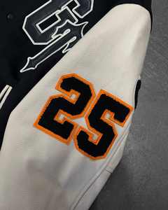 Parches Bordados de Letras de Chenilla Personalizados Chaqueta de Lana Negra para Hombre - Product Image 6