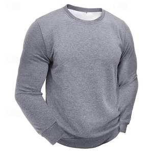 Sudadera Ligera de Manga Larga para Hombre, con Cierre, de Felpa, Antiarrugas, 100% Algodón, Moderna, Talla Grande - Product Image 5