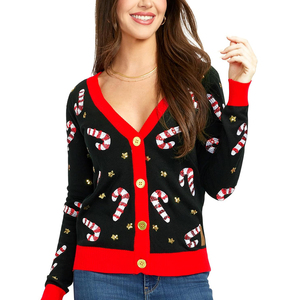 Suéter Cárdigan con Botones de Aspecto Elegante para Mujer y Manténgase Abrigada en Invierno con un Suéter Cárdigan de Punto - Product Image 1