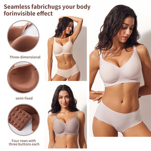 U-Shaped Back Seamless Bra Wireless Prevent Sagging Side-Smoothing Plus Size Women Underwear