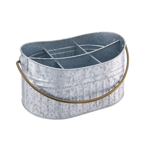 Porte-couverts galvanisé de dernière conception avec 6 compartiments porte-couverts de table de qualité supérieure de couleur grise - Product Image 1