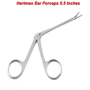 Instrumentos de Otorrinolaringología Hartman, Pinzas Micro Alligator Dentadas, Tubo de Succión de Acero Inoxidable, Manual - Product Image 3