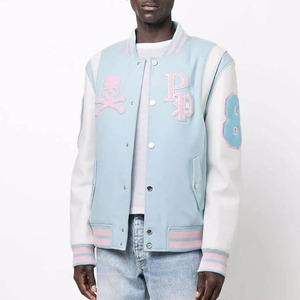 Veste universitaire Letterman personnalisée brodée pour hommes grande taille Streetwear col montant manteau Bomber toile personnalisable à l'avant - Product Image 2