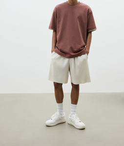 T-shirt pour homme en coton 100% de qualité supérieure, coupe ample, épaules tombantes, style boxy, taille plus, 260 GSM, poids lourd. - Product Image 1