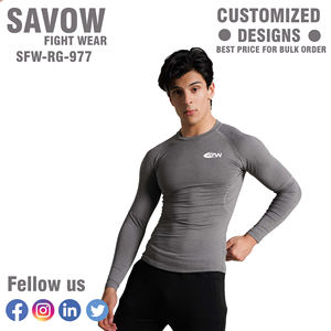 Custom Logo Wholesale Factory Men Rash Guard Compression Shirt MMA BJJ <b>Surf</b> Long Sleeve UV Protection Quick Dry Gym Top OEM - Product Image 3