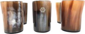 Verres à boire en corne naturelle de style Viking, de qualité supérieure, polis, écologiques, cadeau d'affaires de haute qualité - Product Image 3