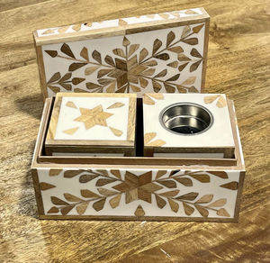 Most Trending Indian Mother Of Pearl Inlay Green Pattern Bakhoor Box Set of 3 With <b>Small</b> Incense Burner and <b>Small</b> Box Set - Product Image 6