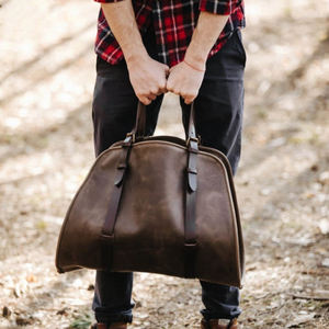 Sac fourre-tout en bois de chauffage moderne en cuir véritable robuste Durable fait à la main porte-bûches recyclable LLC-0013 cadeau environnemental - Product Image 5