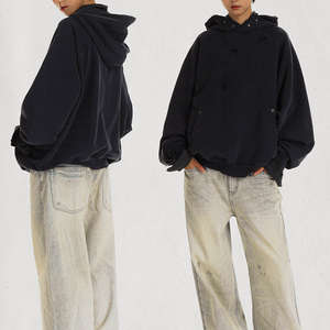 Nuevo diseño Spray Dirty Wash Sun Fade Hoodies Alta calidad Costura desgastada personalizada Oversize Forrado Bordado Sudadera con capucha - Product Image 4