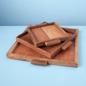 Wholesale wooden tray <b>set</b> for exports best quality competitive price natural <b>square</b> hardwood trays - Product Image 1