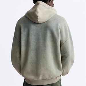 OEM, nouveauté, sweat à capuche ample couleur délavée, pull-over épais et surdimensionné en denim pour hommes, livraison DDP - Product Image 4