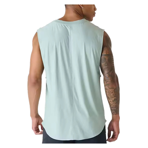 Camiseta sin mangas ligera para hombre al por mayor, chaleco de gimnasio con tirantes personalizado para entrenamiento de culturismo, ropa deportiva popular con diseño rasgado - Product Image 2