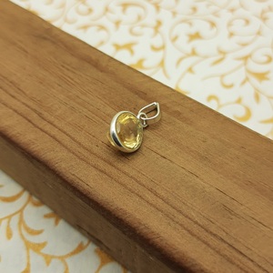 Joyería artesanal de Plata de Ley 925 para niños, colgante de piedras preciosas citrinas facetadas, diseño de cabujón plano, tipo de colgante - Product Image 4