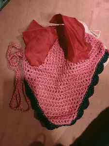 Gorro de oreja de ganchillo para montar a caballo de alta gama, accesorios de velo de mosca hechos a mano con purpurina, juego a juego para caballos - Product Image 2