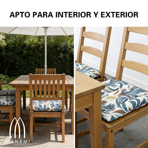 Cuscini per sedie idrorepellenti 40x40x5 cm, facili da pulire con cinghie di fissaggio, per campeggio e uso interno/esterno per tutte le stagioni - Product Image 2