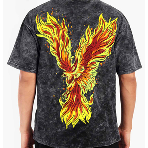 Trending Men Custom Logo Printed Acid Wash Camiseta para Unisex Casual manga corta 100% algodón Fleece Drop Shoulder T-Shirt - Product Image 4