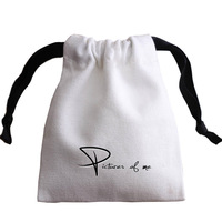 Sac à poussière en coton naturel de taille personnalisée avec fermeture à glissière durable minimaliste de luxe de marque