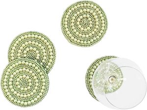Handcrafted Round Beaded <b>Table</b> <b>Coaster</b> for Dining <b>Table</b> Wedding Christmas Decoration Family Gathering Parties - Product Image 4