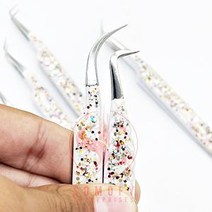 Pinces à extensions de cils en acier inoxydable de qualité supérieure, fabriquées à la main par Somofy Enterprises, revêtement en caoutchouc antidérapant, nouvelle arrivée - Product Image 6