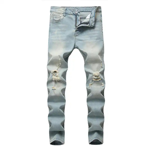 Pantalones vaqueros de moda para hombres Pantalones vaqueros al por mayor Slim Fit Hombres Diseñador Stretch Denim Blue and Black Jeans Hombres Cómodo Servicio OEM - Product Image 5