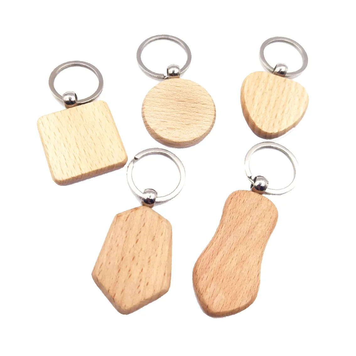 Trống gỗ Keychain Móc Chìa Khóa tùy chỉnh thiết kế in khắc tên bằng gỗ Keychain Key tag laser logo gỗ Keychain