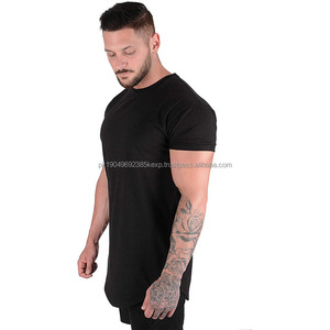 T-shirts ajustés pour hommes en gros T-shirt long coupe goutte Workout Gym Sporting Running Sweat-Wicking Tshits - Product Image 3