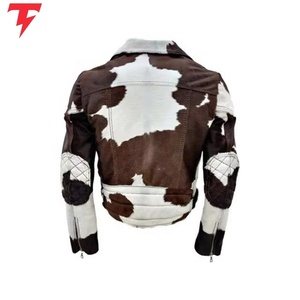 Veste en cuir de vache naturel exquise pour hommes, style western avec col en fourrure luxueux, veste en cuir de vache authentique vintage - Product Image 2
