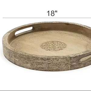 Handmade Small and <b>Large</b> Wooden <b>Serving</b> <b>Tray</b> for Appetizers and Home/Restaurant Decoration Low Price - Product Image 1