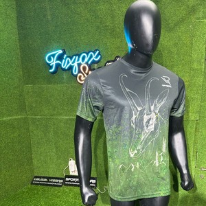 T-shirt imprimé personnalisé pour homme en toile 100 % coton, manches courtes, coupe ample et respirante, haute qualité - FIX pour le SPORT - Product Image 1