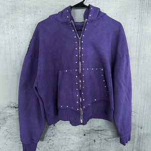 New Design Heavy Weight 100% Cotton Vintage Washed <b>Hoodie</b> <b>Men</b> Custom Distressed Sun Faded Zip up <b>Thick</b> <b>Hoodie</b> <b>for</b> <b>Men</b> - Product Image 4