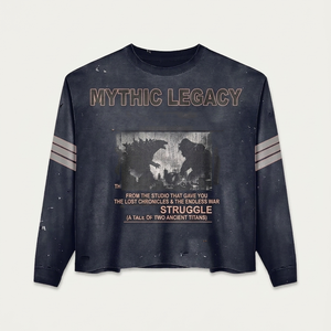 เสื้อยืดแขนยาวผ้าคอตตอนผสมโพลีเอสเตอร์เนื้อนุ่ม 220 GSM สีฟ้าซีด พิมพ์ลายกราฟิกตามสั่ง เสื้อยืดผ้าฝ้าย 100% สำหรับผู้ชาย ทรงหลวม พิมพ์ลาย - Product Image 4