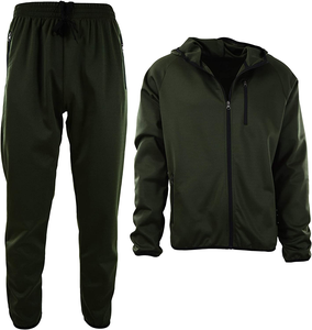 OEM personalizado de alta calidad de los hombres de 2 piezas sólido impreso chándal conjunto con chaqueta con capucha al por mayor de moda en 2025 - Product Image 3