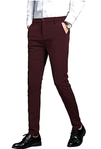 Pantalon droit pour homme, coupe slim, pantalon de bureau formel, pantalon de qualité supérieure, respirant - Product Image 3