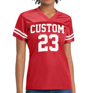 Maillot de football personnalisé uniforme d'équipe créez votre propre maillot nom numéro de football t-shirt col en v maillot de football américain - Product Image 4