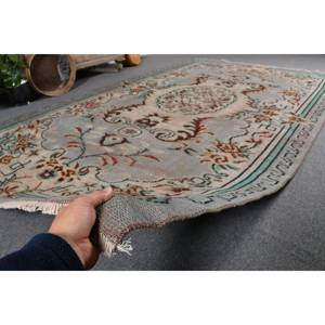 Alfombra turca Vintage Beige Marrón 5,4X9,1 FT Tejido plano de lana con patrón de retazos para decoraciones de sala de estar o uso en el pasillo - Product Image 5