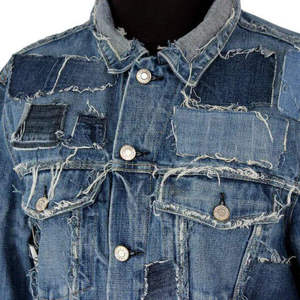 Chaqueta Vaquera Lavada para Hombre al por Mayor |   Parches de Algodón 100% con Costuras Decorativas, Estilo Vintage, Casual y a la Moda - Product Image 4