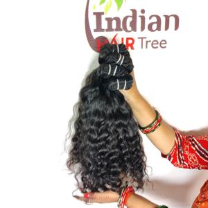 ผมต่อแบบลอนธรรมชาติบริสุทธิ์ผมคู่สำหรับต่อวัดเวียดนามเครื่องจักรสีดำเป็นลอนธรรมชาติบริสุทธิ์แบบ100% - Product Image 2