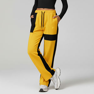 Vente chaude 100% coton 400 GSM poids lourd Baggy pantalons de survêtement pour femmes Streetwear jambe droite 2 tons Gym Joggers pour femmes - Product Image 5