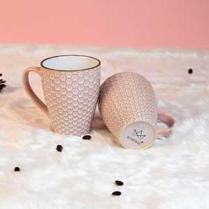 Ensemble de 2 tasses à café en porcelaine fine Nexus Unique, vert menthe/rose blush, design minimaliste luxueux, idéal pour les cadeaux - Product Image 1