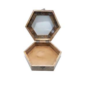 Top Selling Wooden Square Jewelry <b>Box</b> <b>with</b> Glass <b>Lid</b> Hot Selling Wooden Jewelry <b>Box</b> for Home <b>Decor</b> and Gifting - Product Image 3