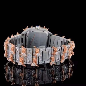 Montre de luxe hip-hop de qualité export, blanche, sertie de diamants dorés, pour un usage quotidien, des soirées et des accessoires de mode, entreprise - Product Image 4